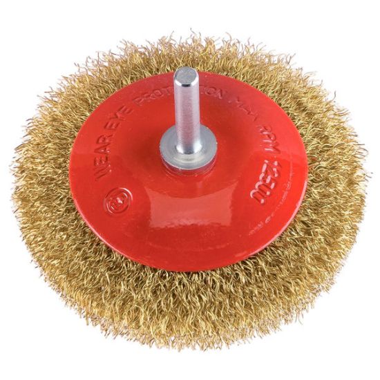 Immagine di SPAZZOLA CONICA OTTONATA PER TRAPANO DIAMETRO 90 MM