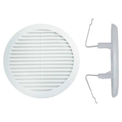 Immagine di GRIGLIA PVC TONDA UNIVERSALE CON MOLLA DIAMETRO 80/125 MM CONFEZIONE 2 PZ