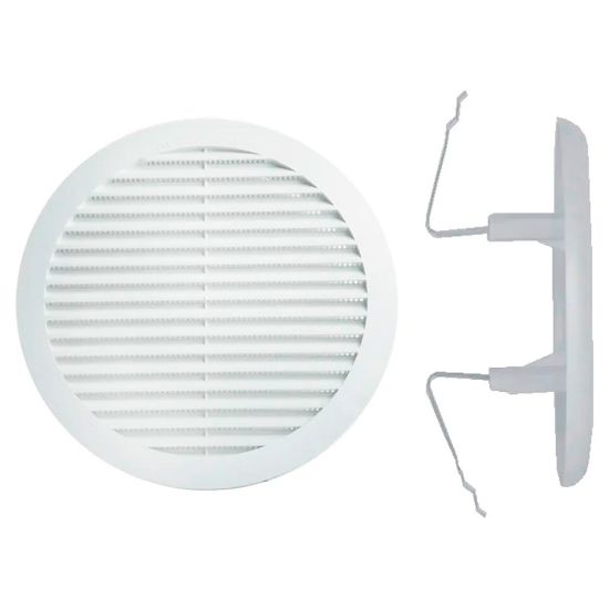 Immagine di GRIGLIA PVC TONDA UNIVERSALE CON MOLLA DIAMETRO 80/125 MM CONFEZIONE 2 PZ