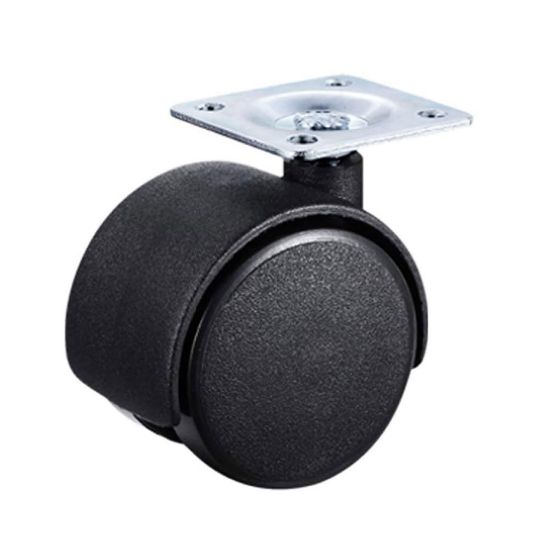 Immagine di RUOTA GIREVOLE SENZA FRENO NYLON Ø 40 MM CON PIASTRA 28x28 MM CONFEZIONE 2 PZ