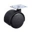 Immagine di RUOTA GIREVOLE SENZA FRENO NYLON Ø 40 MM CON PIASTRA 28x28 MM CONFEZIONE 2 PZ