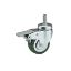 Immagine di RUOTA IN GOMMA Ø 50 MM CON FRENO E SUPPORTO GIREVOLE A SFERE FILETTATO ZINCATO DIAMETRO 8 MM XH15 MM