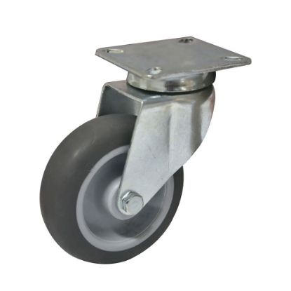 Immagine di RUOTA IN GOMMA Ø 80 MM CON SUPPORTO ZINCATO PER PIASTRA GIREVOLE