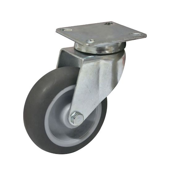 Immagine di RUOTA IN GOMMA Ø 80 MM CON SUPPORTO ZINCATO PER PIASTRA GIREVOLE