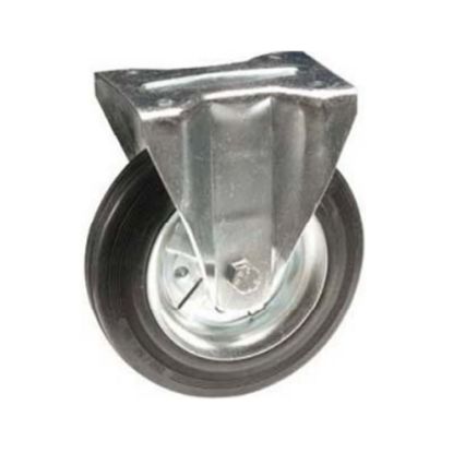 Immagine di RUOTA IN GOMMA SERIE LEGGERA Ø 100 MM CON BOCCOLA PER SUPPORTO FISSO