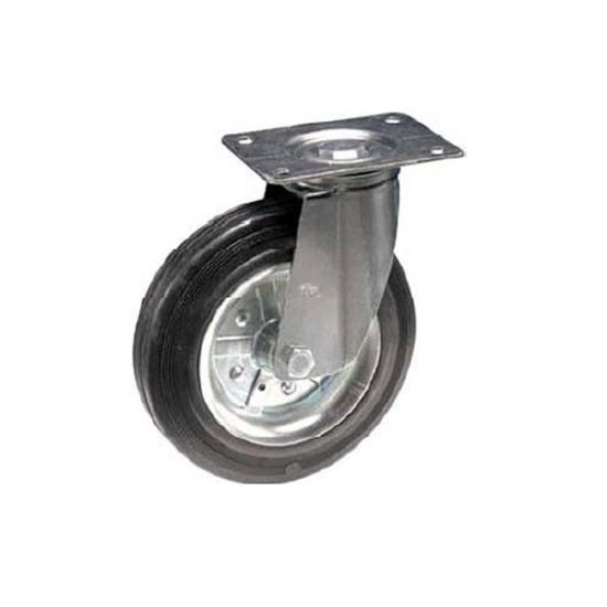 Immagine di RUOTA IN GOMMA SERIE LEGGERA Ø 80 MM CON BOCCOLA PER SUPPORTO PIASTRA GIREVOLE