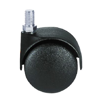 Immagine di RUOTA GEMELLATA IN POLIPROPILENE Ø 42 MM CON SUPPORTO A PERNO FILETTATO DIAMETRO 8 MM XH15 MM