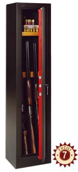 Immagine di FUCILIERA A CHIAVE 7 POSTI CON TESORETTO 156x36,5x32 CM ACCIAIO VERNICIATO