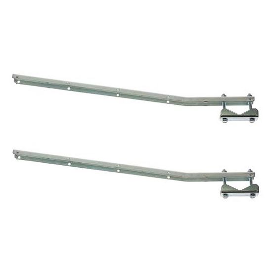 Immagine di COPPIA BARRE STENDIPANNI FISSE DA BALCONE IN ACCIAIO ZINCATO PRESSOPIEGATO CON PLACCHE DI FIASSAGGIO PER RINGHIERA