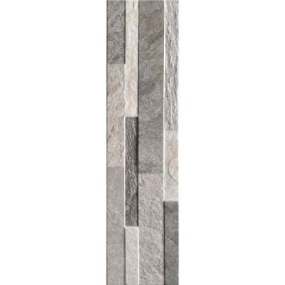 Immagine di RIVESTIMENTO GRES PORCELLANATO QUARZI GREY 3D 15x61 CM SPESSORE 7-11 MM RONDINE