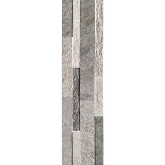 Immagine di RIVESTIMENTO GRES PORCELLANATO QUARZI GREY 3D 15x61 CM SPESSORE 7-11 MM RONDINE