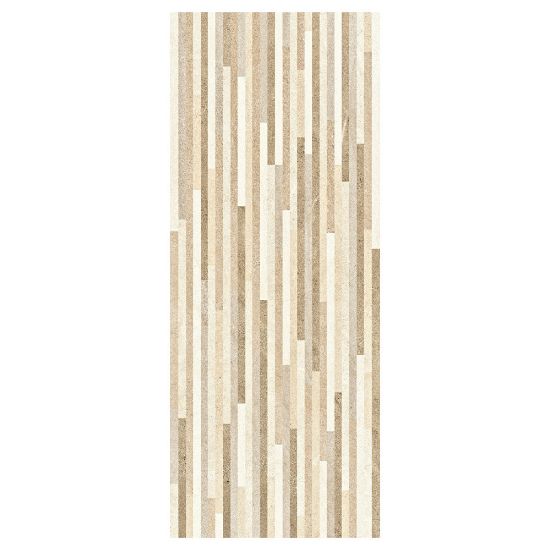 Immagine di DECORO CERAMICA BICOTTURA HABITA STICK BEIGE 20x50 CM SPESSORE 7 MM HERBERIA
