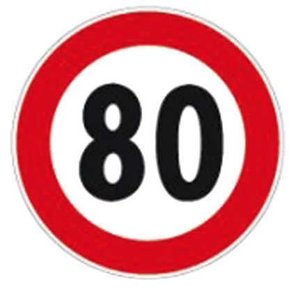 Immagine di CARTELLO STRADALE LIMITE MASSIMO VELOCITA' 80KM/H