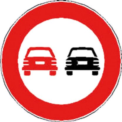 Immagine di CARTELLO STRADALE DIVIETO DI SORPASSO