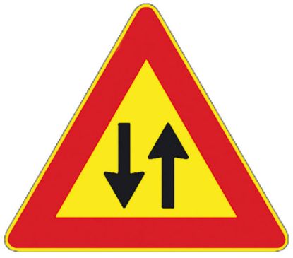 Immagine di CARTELLO STRADALE DOPPIO SENSO CIRCOLAZIONE