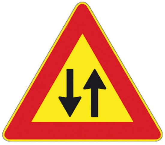 Immagine di CARTELLO STRADALE DOPPIO SENSO CIRCOLAZIONE