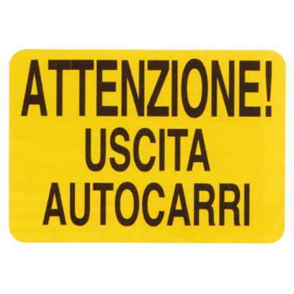 Immagine di CARTELLO STRADALE ATTENZIONE USCITA AUTOCARRO