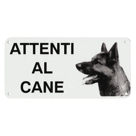 Immagine di CARTELLO DI SEGNALAZIONE ATTENTI AL CANE 19,5x9,5 CM