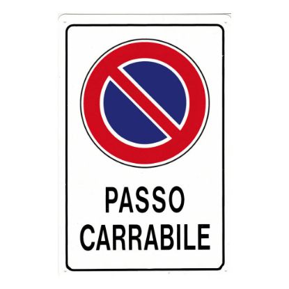 Immagine di CARTELLO DI SEGNALAZIONE PASSO CARRABILE 30x20 CM