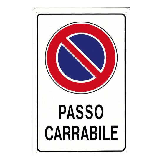 Immagine di CARTELLO DI SEGNALAZIONE PASSO CARRABILE 30x20 CM