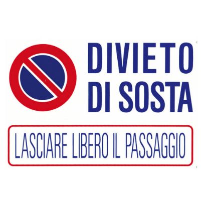 Immagine di CARTELLO DI SEGNALAZIONE DIVIETO DI SOSTA 30x20 CM