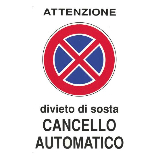 Immagine di CARTELLO DI SEGNALAZIONE CANCELLO AUTOMATICO 30x20 CM