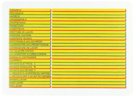 Immagine di CARTELLO CONCESSIONE EDILE 5 COLORI 100x70 CM