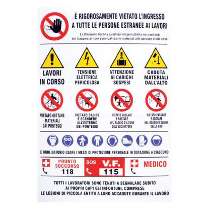 Immagine di CARTELLO CANTIERE DIVIETI E NORME SICUREZZA 60x80 CM