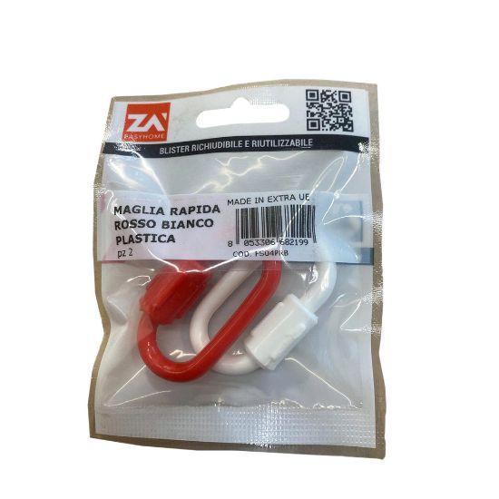 Immagine di MAGLIA RAPIDA PER CATENA BIANCO ROSSO PVCMM7 CONFENZIONE 2 PZ