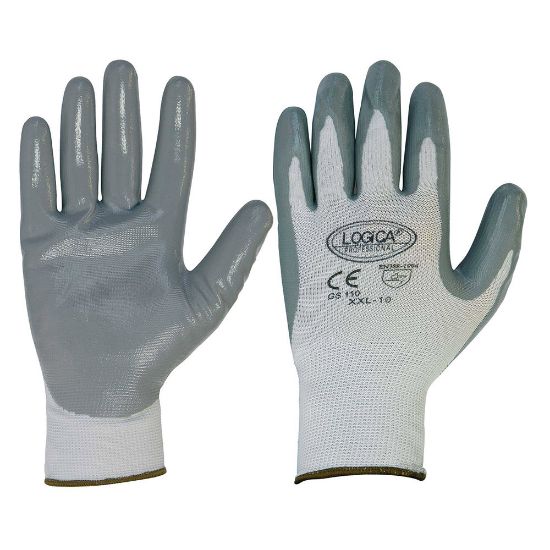 Immagine di GUANTO NITRILE BIANCO/GRIGIO TG.9 CON BLISTER IN COPPIA