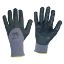Immagine di GUANTO ANTISCIVOLO PUNTINATO NITRILE NERO/GRIGIO TG.9 CON BLISTER IN COPPIA