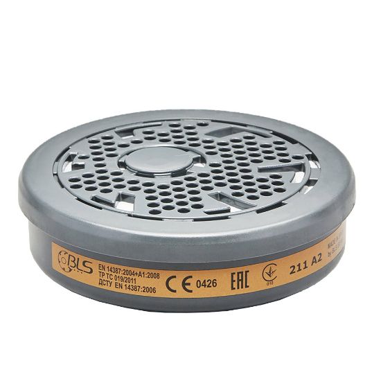 Immagine di FILTRO PER MASCHERE E SEMIMASCHERE ATTACO BAIONETTA BLS211 PROTEZIONE A2 CONFEZIONE 8 PZ BLS