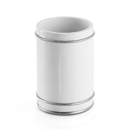 Immagine di PORTASPAZZOLINI DA APPOGGIO OLIMPIA BIANCO/ARGENTO GEDY