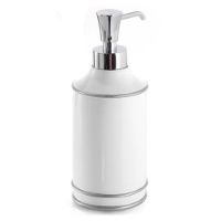 Immagine di DOSASAPONE DA APPOGGIO OLIMPIA BIANCO/ARGENTO CON EROGATORE CROMO GEDY