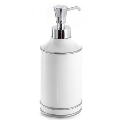 Immagine di DOSASAPONE DA APPOGGIO OLIMPIA BIANCO/ARGENTO CON EROGATORE CROMO GEDY