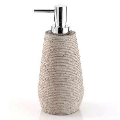 Immagine di DOSASAPONE DA APPOGGIO GEMINI IN RESINA TORTORA CON EROGATORE CROMO GEDY