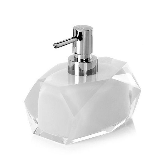 Immagine di DOSASAPONE DA APPOGGIO CHANELLE IN RESINA BIANCO CON EROGATORE CROMO GEDY