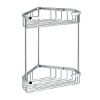 Immagine di PORTA OGGETTI DOCCIA A PARETE ANGOLARE 2 RIPIANI 20x15 CM CROMO GEDY