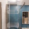 Immagine di PORTA OGGETTI DOCCIA CON GANCI RETTANGOLARE 2 RIPIANI ALTO PLEXIGLASS TRASPARENTE STILHAUS