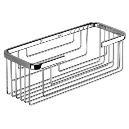 Immagine di PORTA OGGETTI DOCCIA A PARETE RETTANGOLARE ALTO IN FILO CROMO GEDY