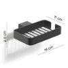 Immagine di PORTASAPONE A PARETE LOUNGE 14x11x2,5 CM NERO MATT GEDY