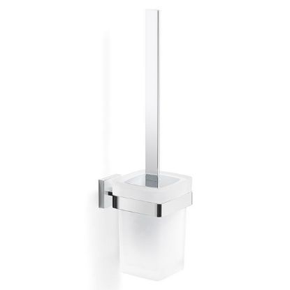 Immagine di PORTASCOPINO A PARETE ELBA CROMO CON VETRO ACETATO GEDY