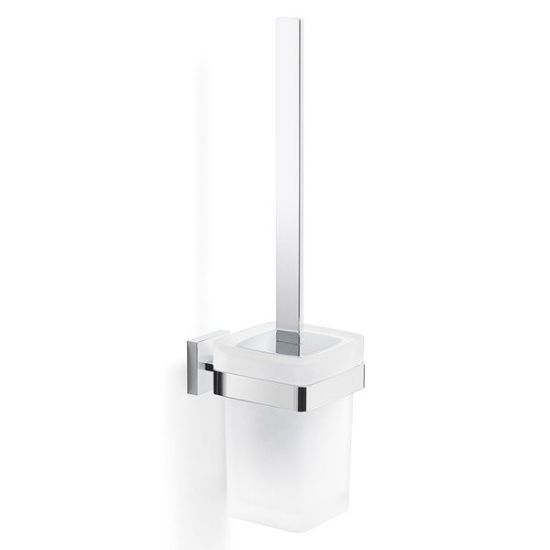 Immagine di PORTASCOPINO A PARETE ELBA CROMO CON VETRO ACETATO GEDY