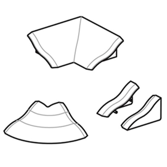 Immagine di KIT ANGOLI E TERMINALE PVC BIANCO ANTIMUFFA PER SANIBORD