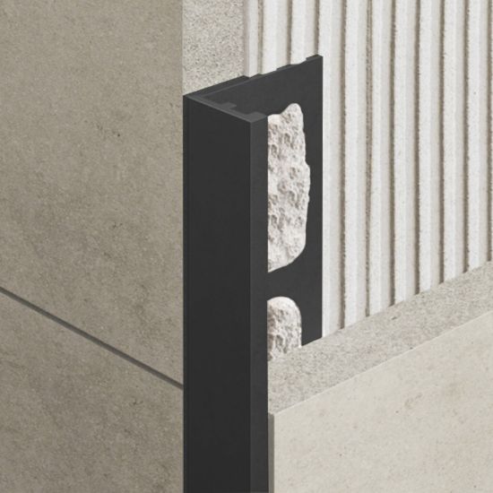 Immagine di PROFILO ANGOLARE ELLE ALLUMINIO VERNICIATO 120 NERO SPESSORE 10 MM L. 270 CM COD. ZV/10