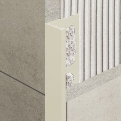 Immagine di PROFILO ANGOLARE ELLE ALLUMINIO VERNICIATO 132 BEIGE SPESSORE 10 MM L. 270 CM COD. ZV/10
