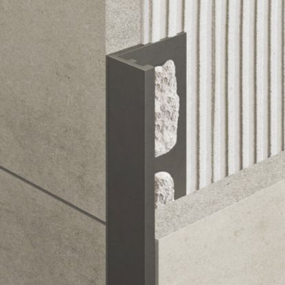 Immagine di PROFILO ANGOLARE ELLE ALLUMINIO VERNICIATO 114 ANTRACITE SPESSORE 10 MM L. 270 CM COD. ZV/10