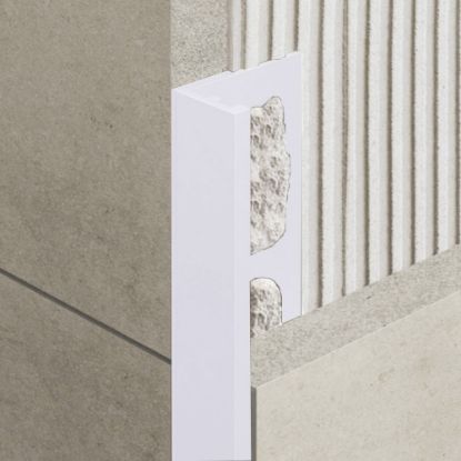 Immagine di PROFILO ANGOLARE ELLE ALLUMINIO VERNICIATO 103 BIANCO LUNA SPESSORE 10 MM L. 270 CM COD. ZV/10