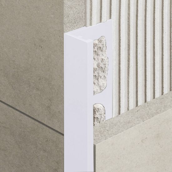 Immagine di PROFILO ANGOLARE ELLE ALLUMINIO VERNICIATO 103 BIANCO LUNA SPESSORE 10 MM L. 270 CM COD. ZV/10