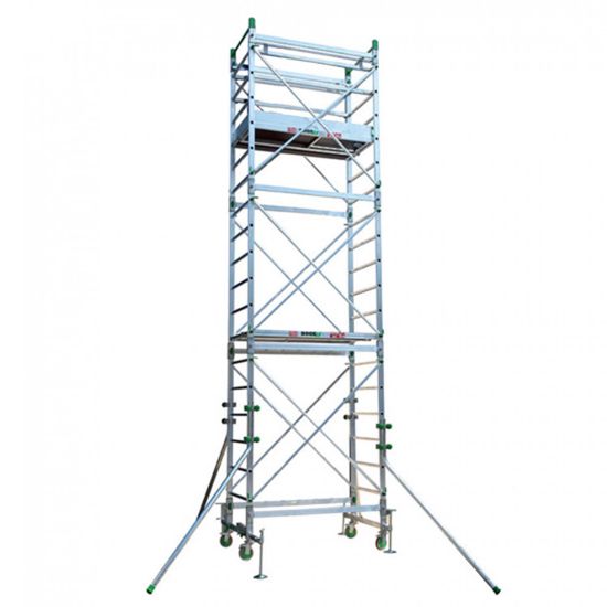 Immagine di TRABATTELLO ALLUMINIO MODELLO DOGE 65 ALTO MT. 9,50 (ALTEZZA MAX DI LAVORO MT .10,30) FACAL